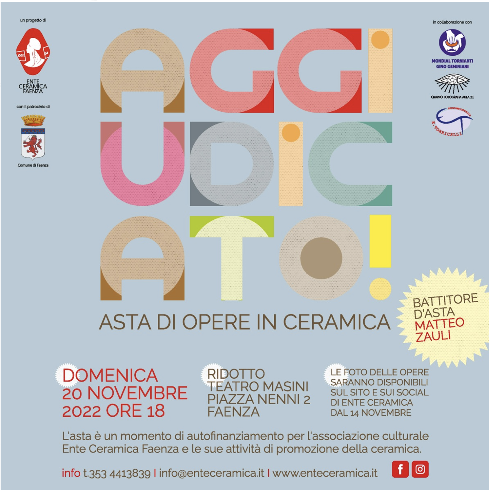 AGGIUDICATO – Asta di opere in ceramica